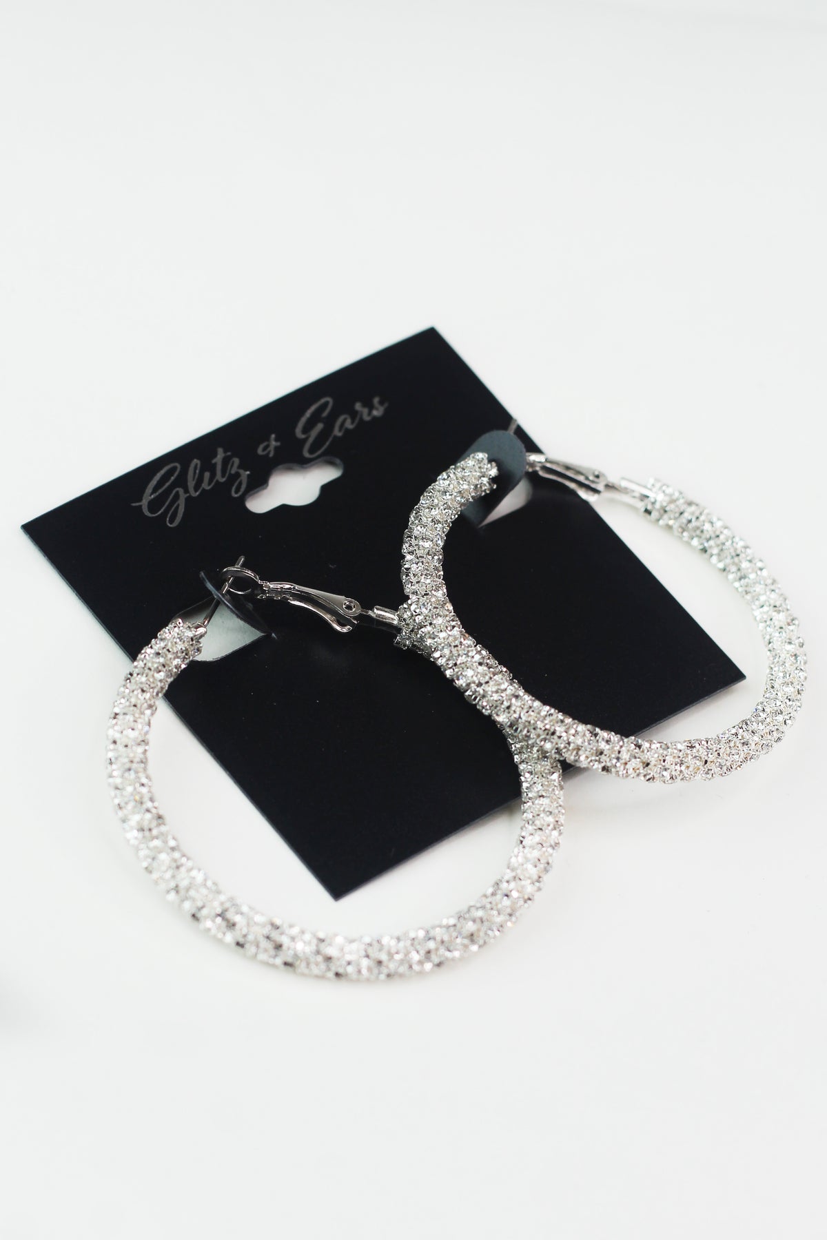 All Rhinestone Design Large Hoop