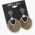Filled Leather Snake Bottom Open Top Earring