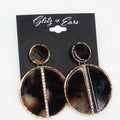 Rhinestone Strip Marble Snake Circle Earring