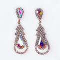 Double Teardrop Rhinestone Drop Earring