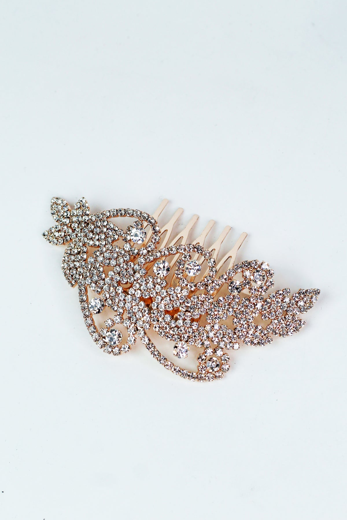 Filled Almond &amp; Swirl Scatter Stone Hair Comb - Glitz &amp; Ears Boutique