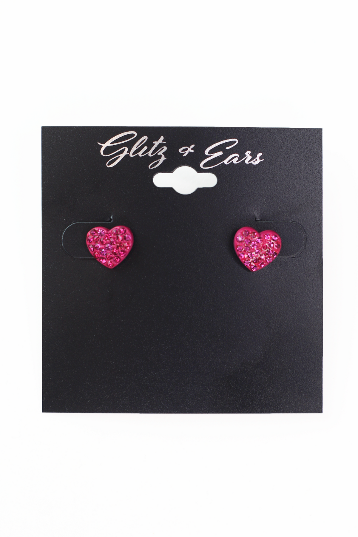 Tiny Rhinestone Heart Stud Earrings