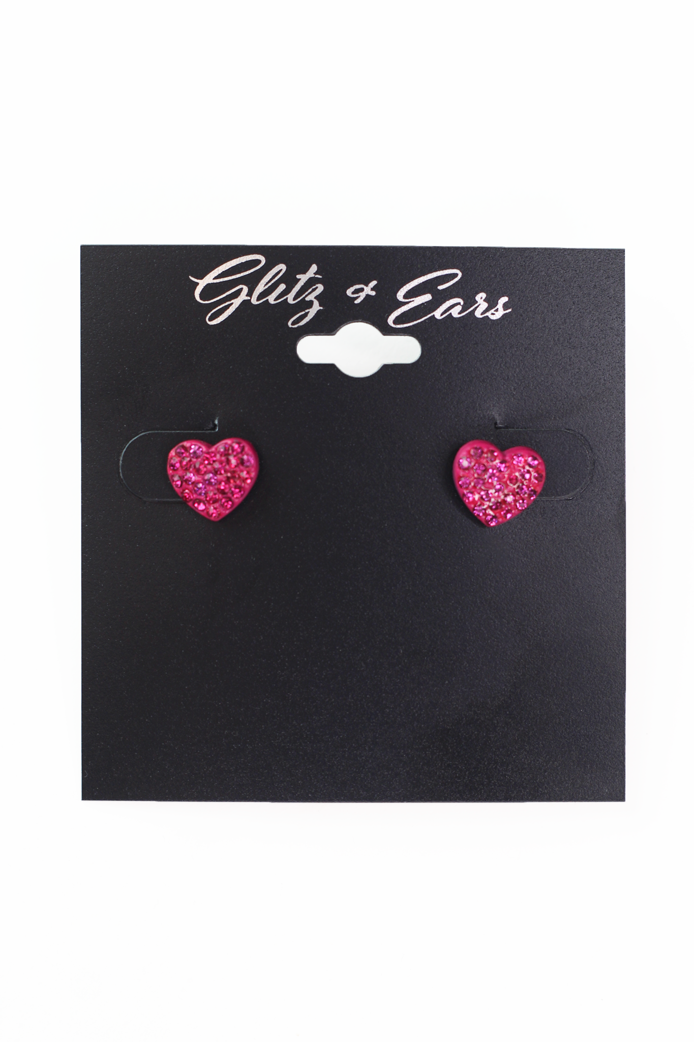 Tiny Rhinestone Heart Stud Earrings