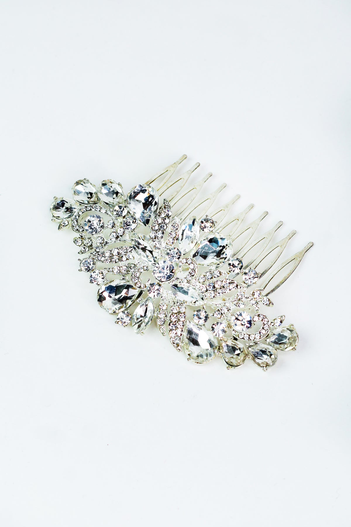 Teardrop Marquis &amp; Rhinestone Hair Comb - Glitz &amp; Ears Boutique