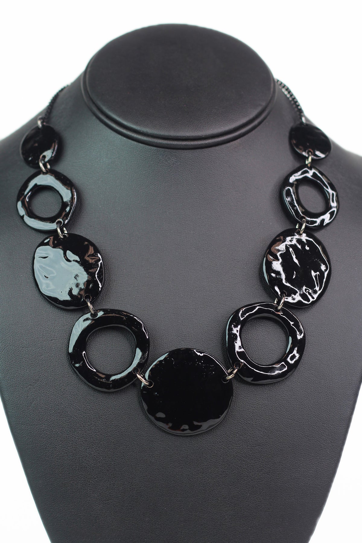 Ceramic Open &amp; Closed Circles Necklace