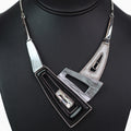 Abstract Rectangles & Rhinestone Necklace