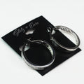Thick Metal & Baguette Lever Back Hoop Earrings