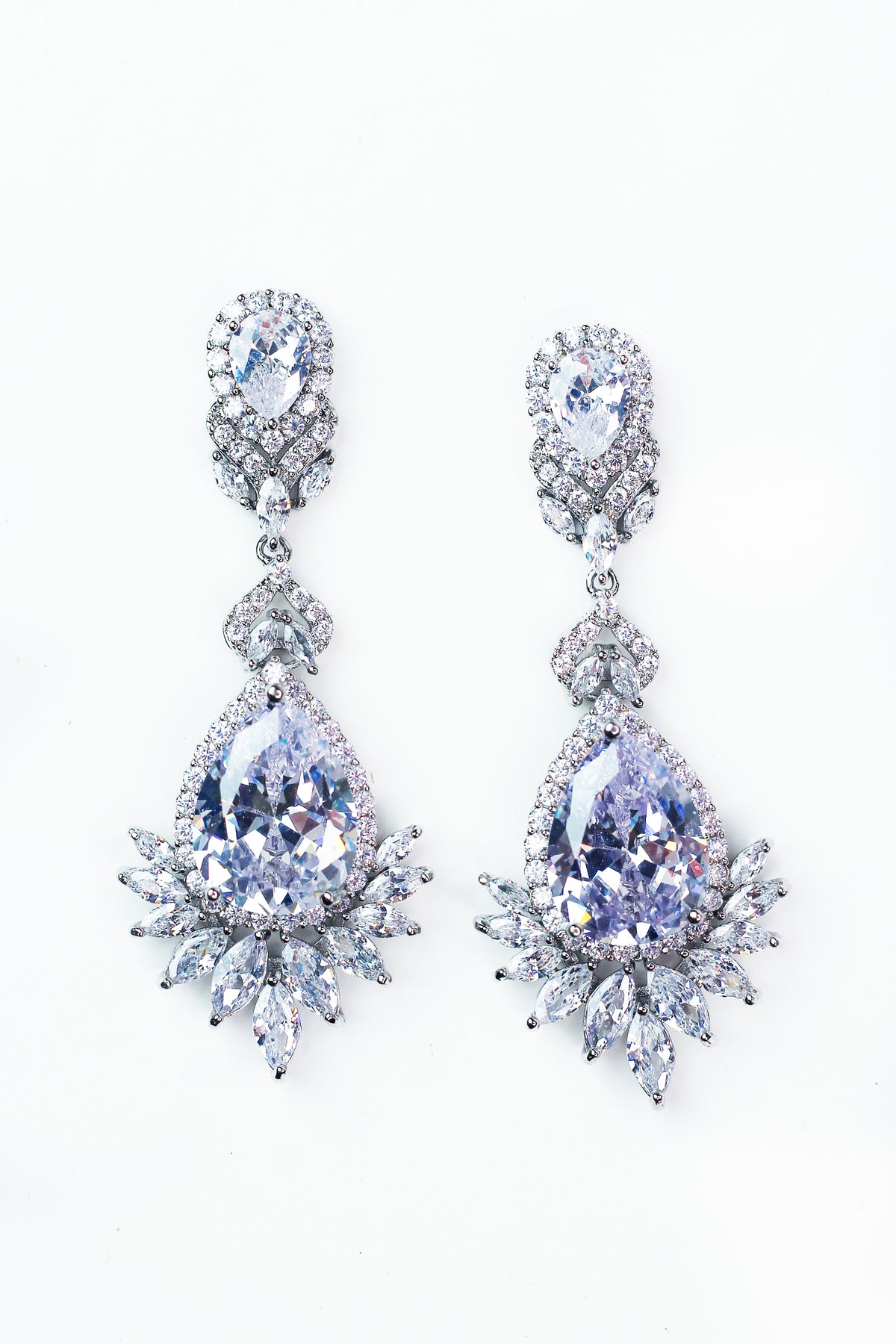 Almond Shape With Marquis Spike Bottom Drop Earring