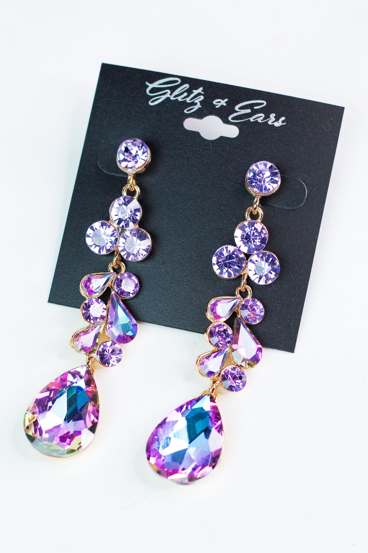 Gemstone Linked Clusters w/ Teardrop Dangling Earrings
