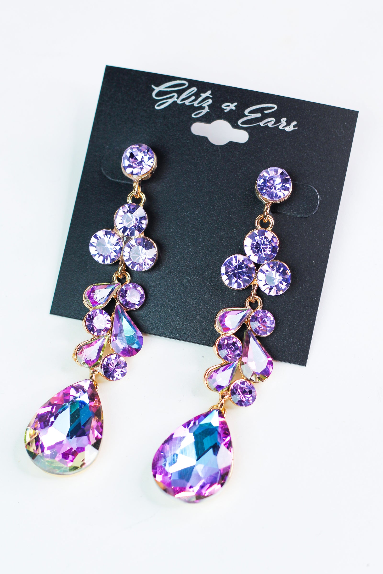 Gemstone Linked Clusters w/ Teardrop Dangling Earrings