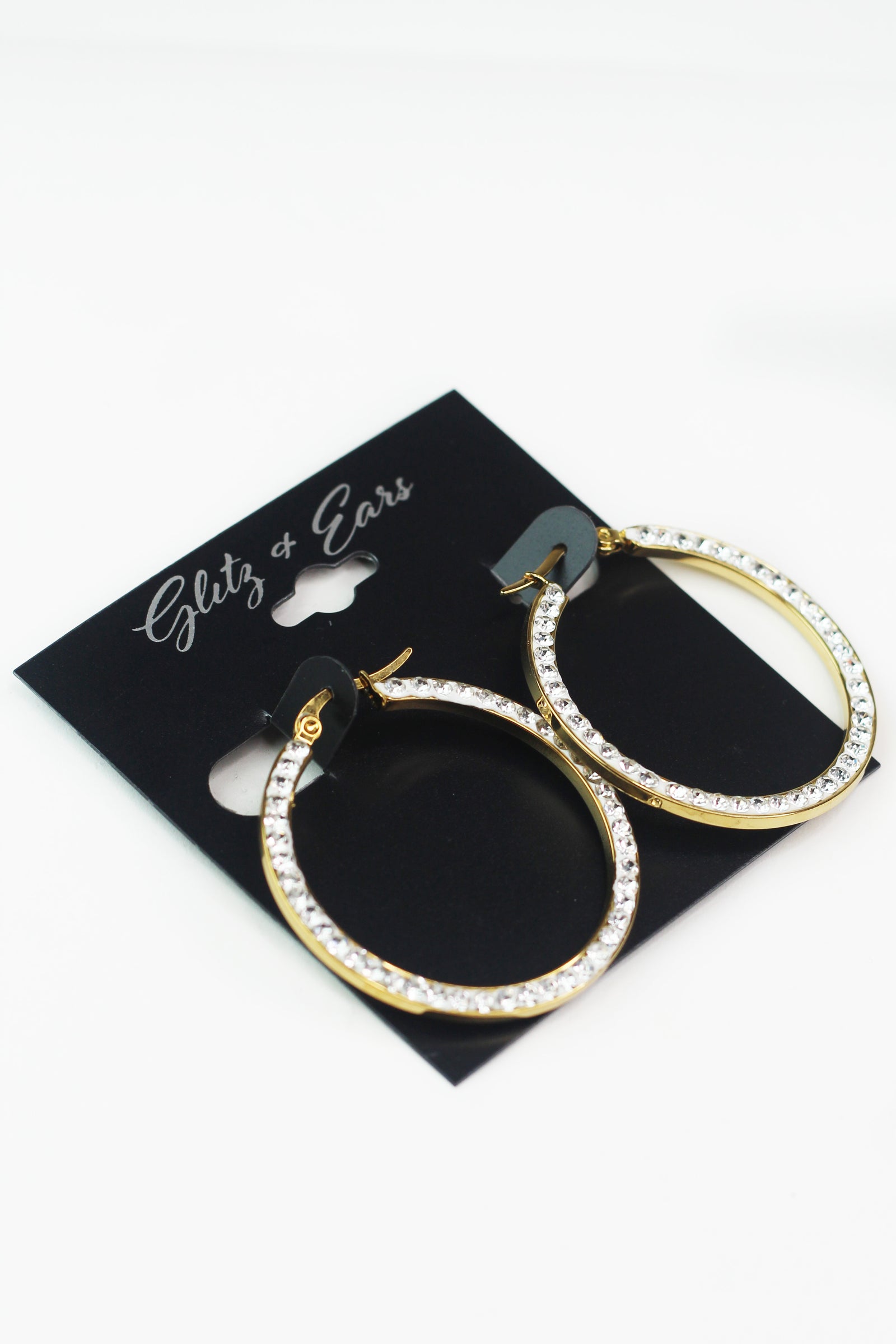 Outer Rhinestone Hoop Earrings