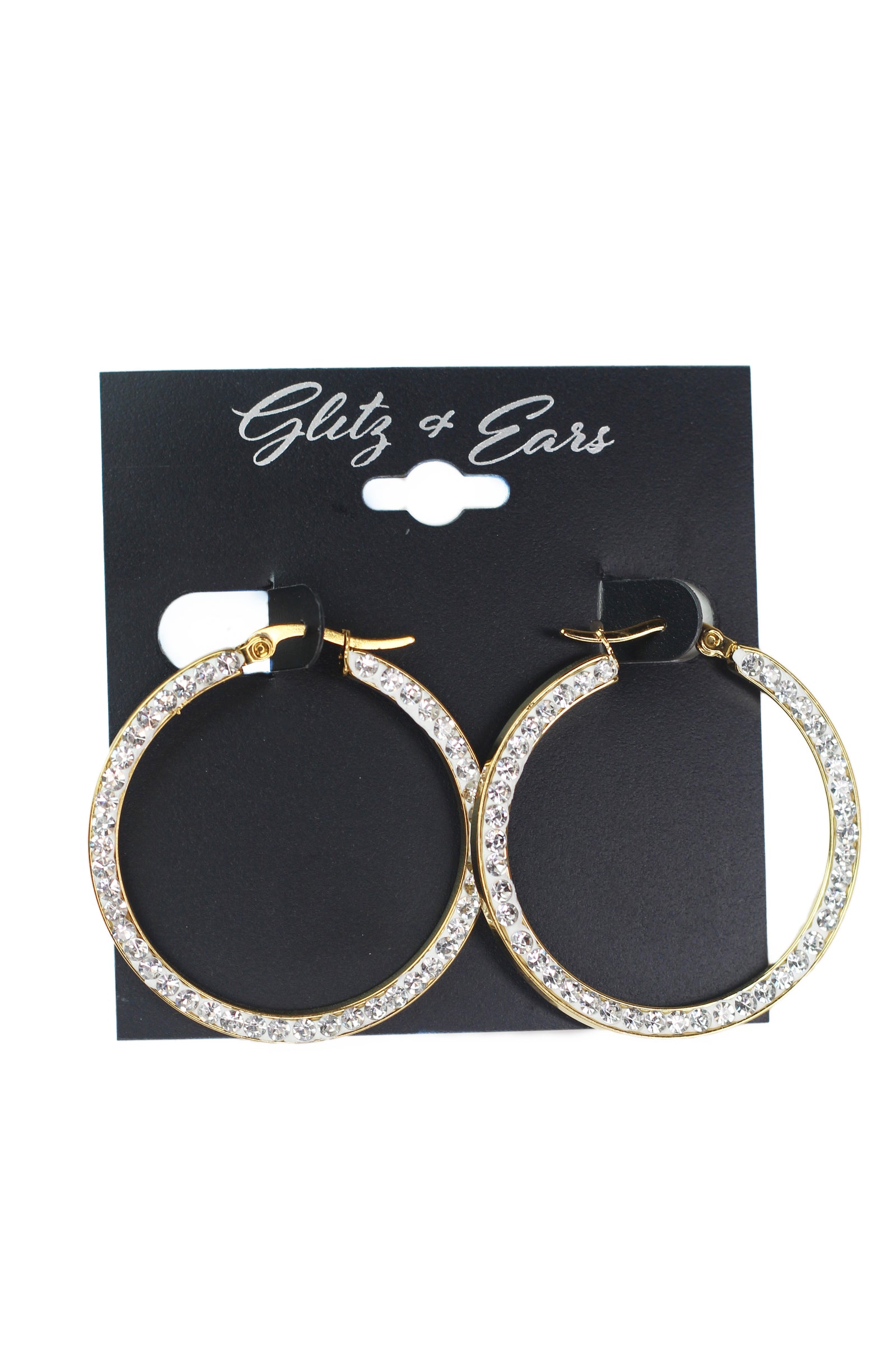 Outer Rhinestone Hoop Earrings