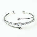 Baguettes & Metal Bangle Bracelet