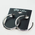 Open Metal Hoop Earrings w/ Inner Pearls