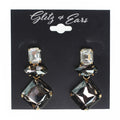 Emerald Marquis & Square Cut Gemstone Dangling Earrings