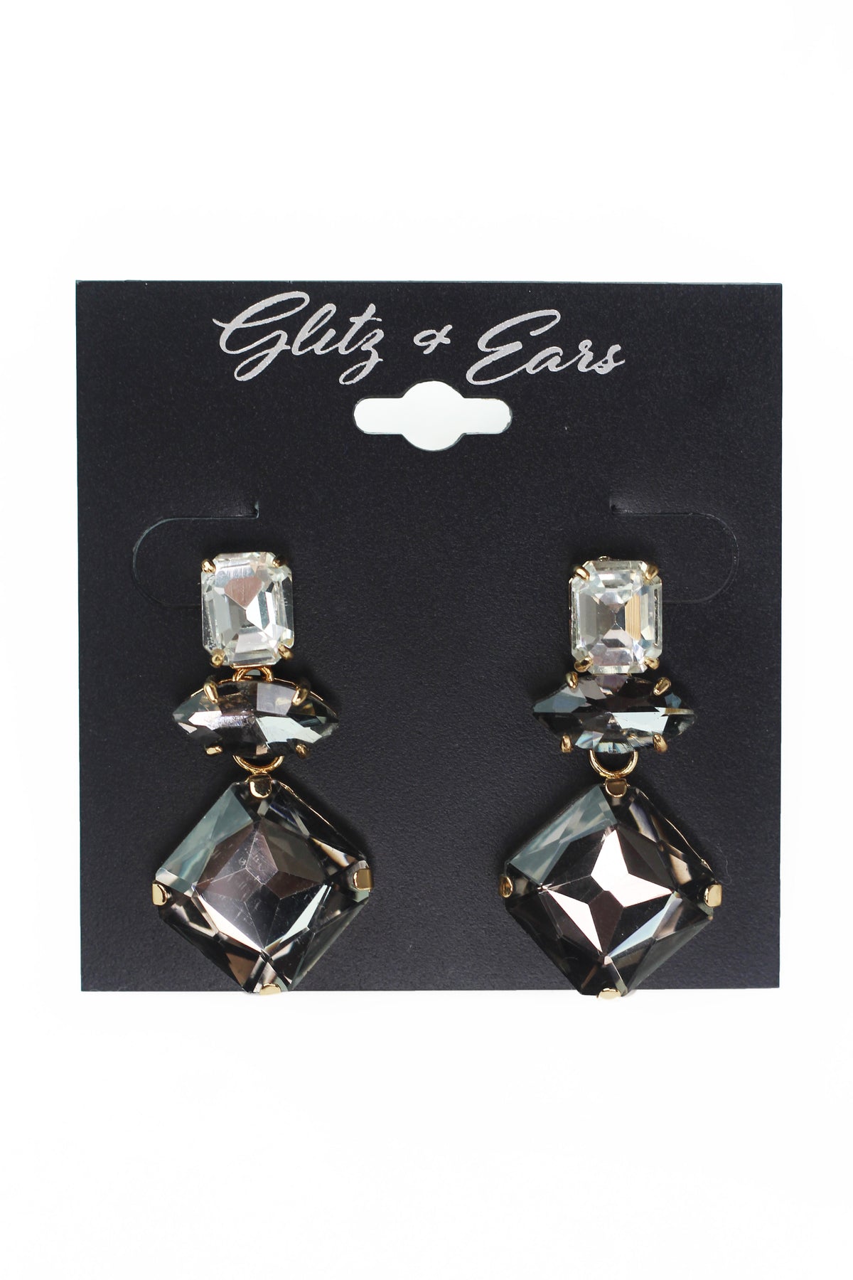 Emerald Marquis &amp; Square Cut Gemstone Dangling Earrings