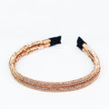 All Rhinestone Double Headband w Fabric Tips