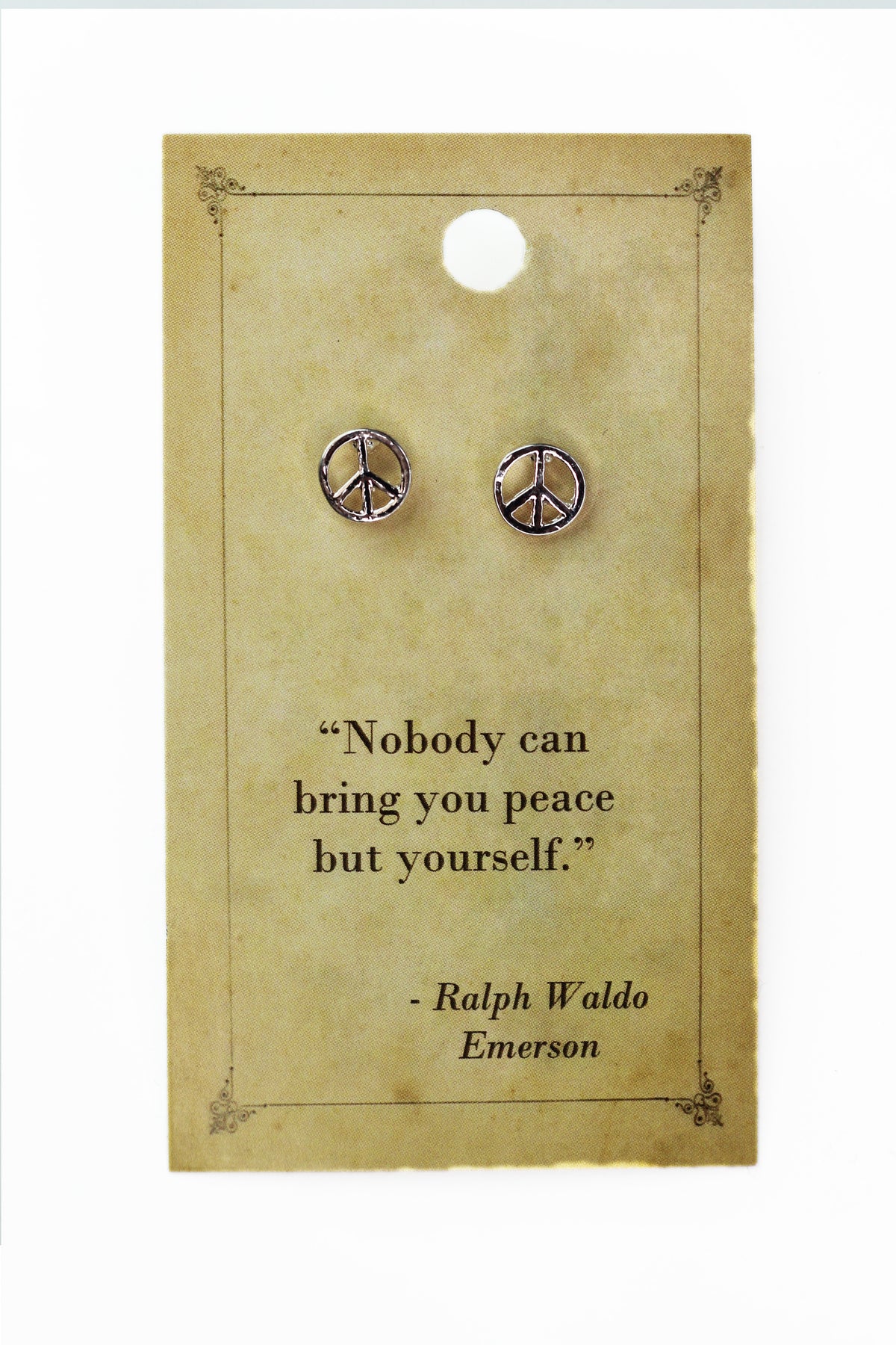 Peace Symbol Stud Earrings