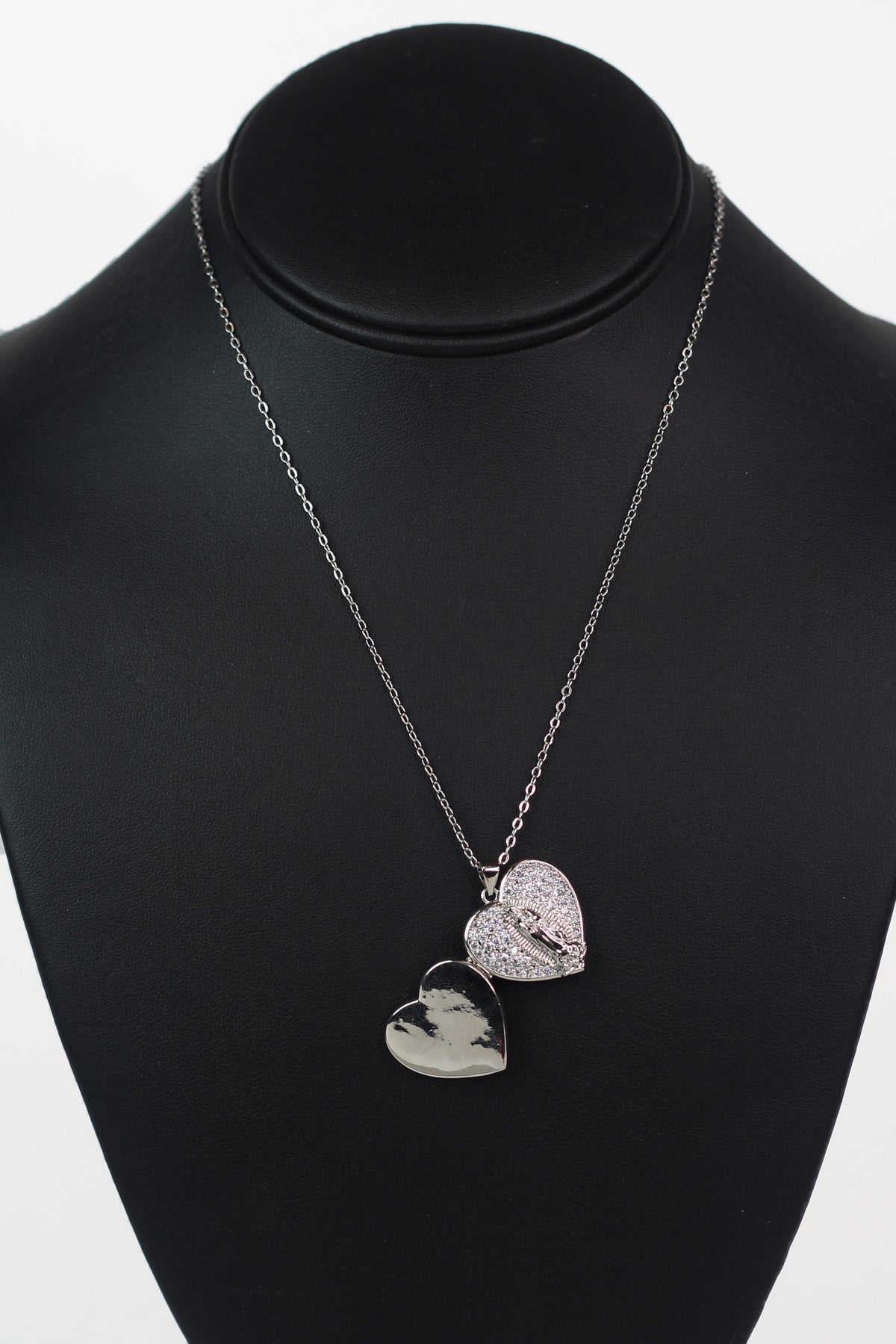 Rhinestone Heart Icon Middle Locket
