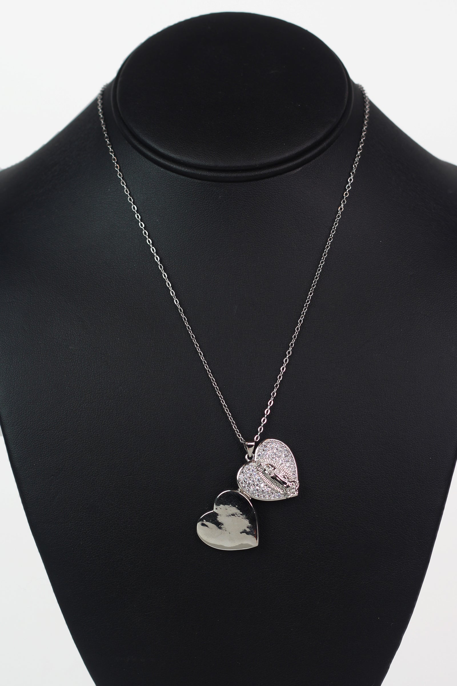 Rhinestone Heart Icon Middle Locket