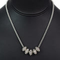 Rope Chain Necklace w/ Rhinestone Bead Charms