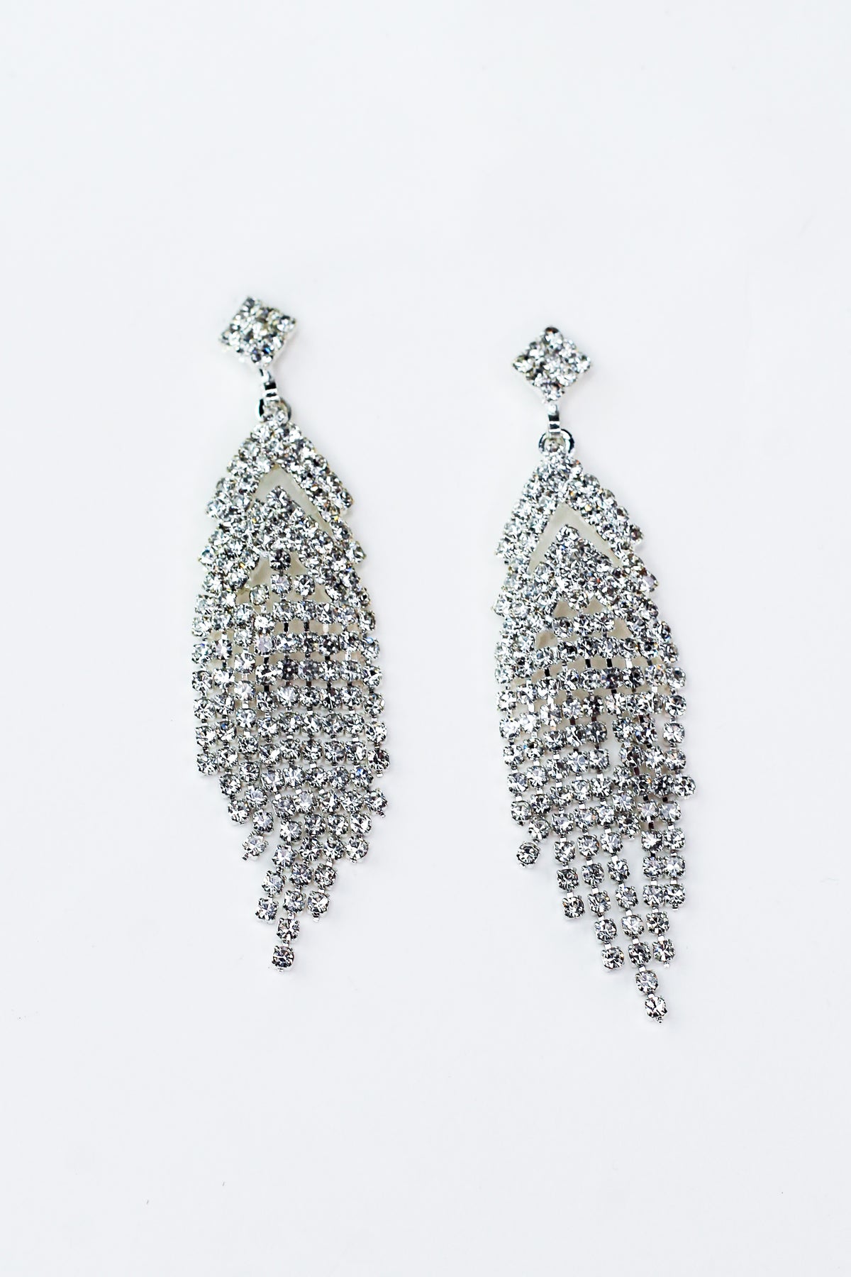 Pave Rhinestone Dangles Earrings