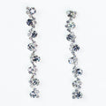 Round Stones & Pave Straight Dangling Earrings