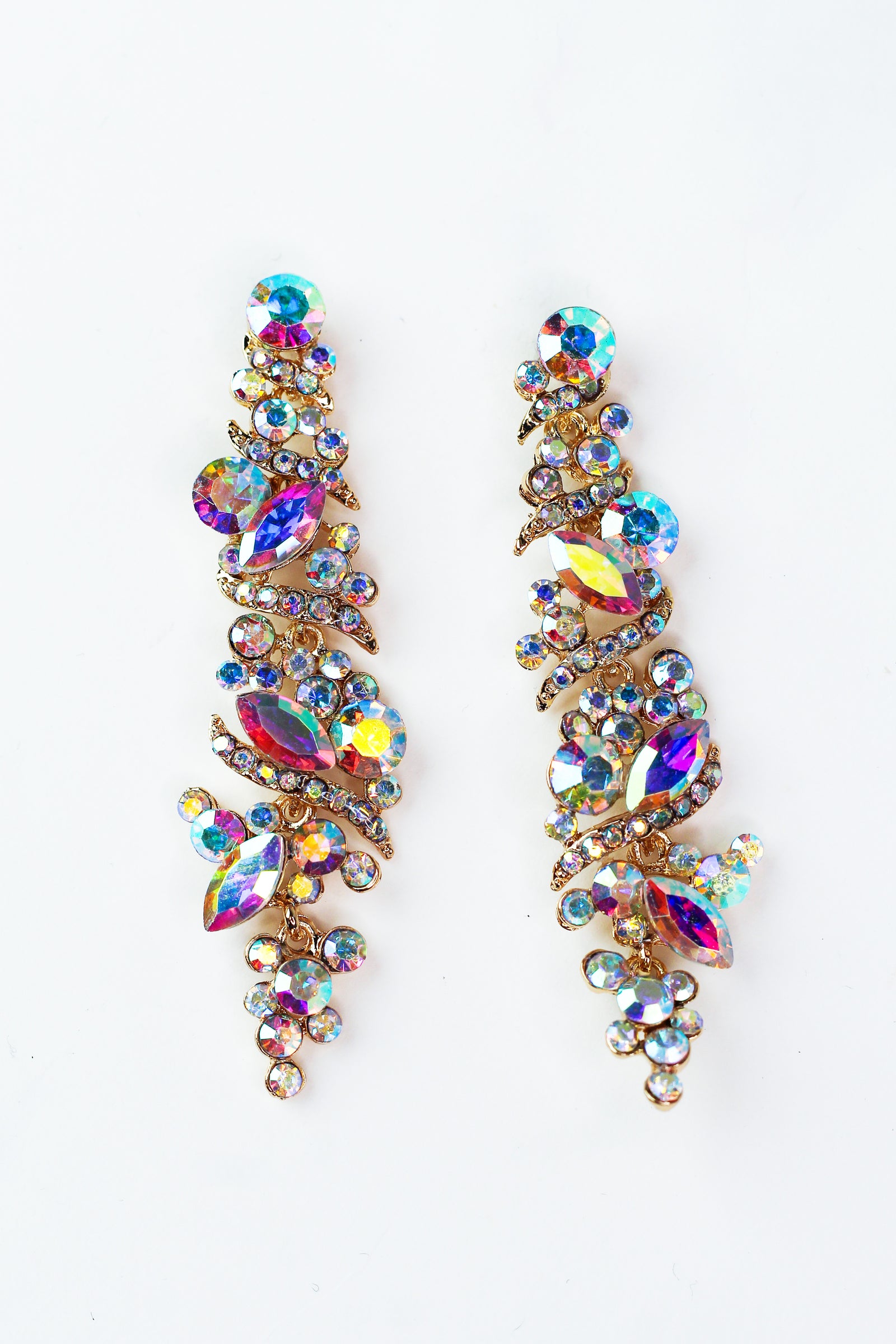 Round Marquis & Rhinestone Two-Piece Earrings
