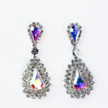 Teardrop & Double Pave Trimmed Teardrop Earrings