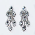 Pave Trimmed Marquis Cluster Dangling Earrings