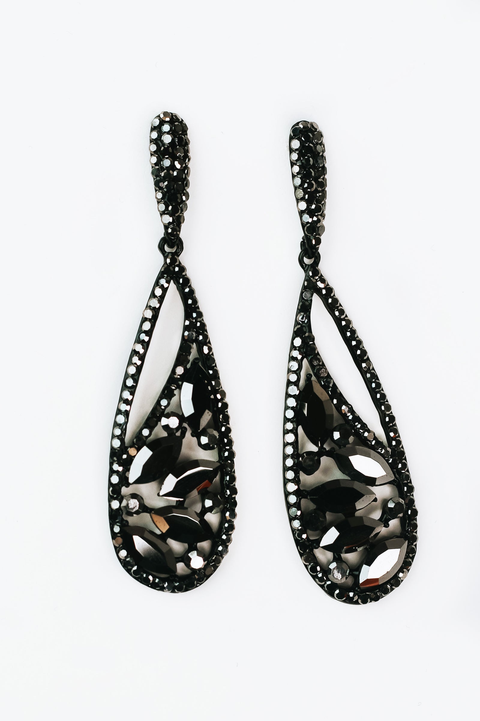 Pave Teardrop w/ Large Open Pave & Marquis Earrings