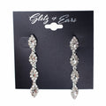 Small 4 Almond & Pave Vertical Rhinestone Earrings