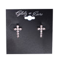 Rhinestone Cross Stud Earrings