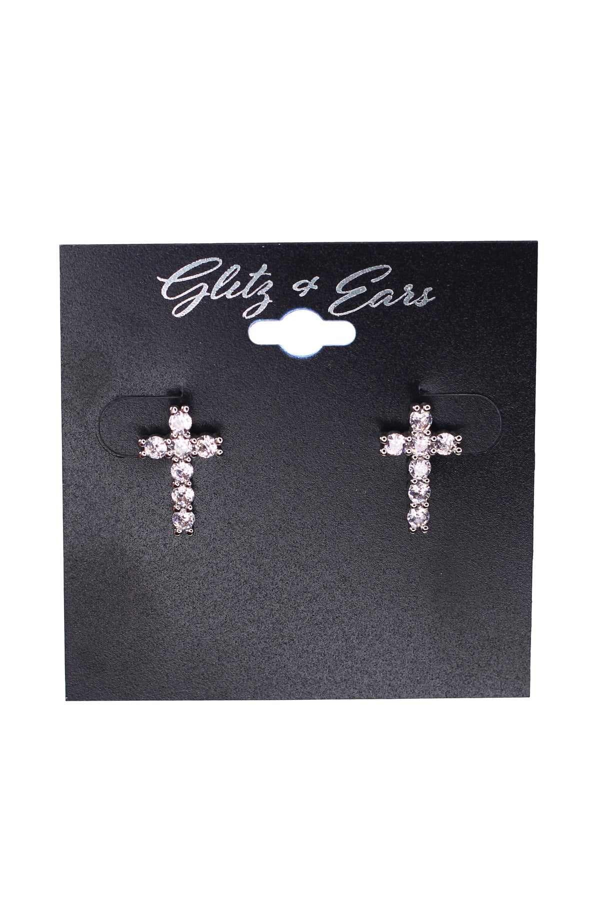 Rhinestone Cross Stud Earrings