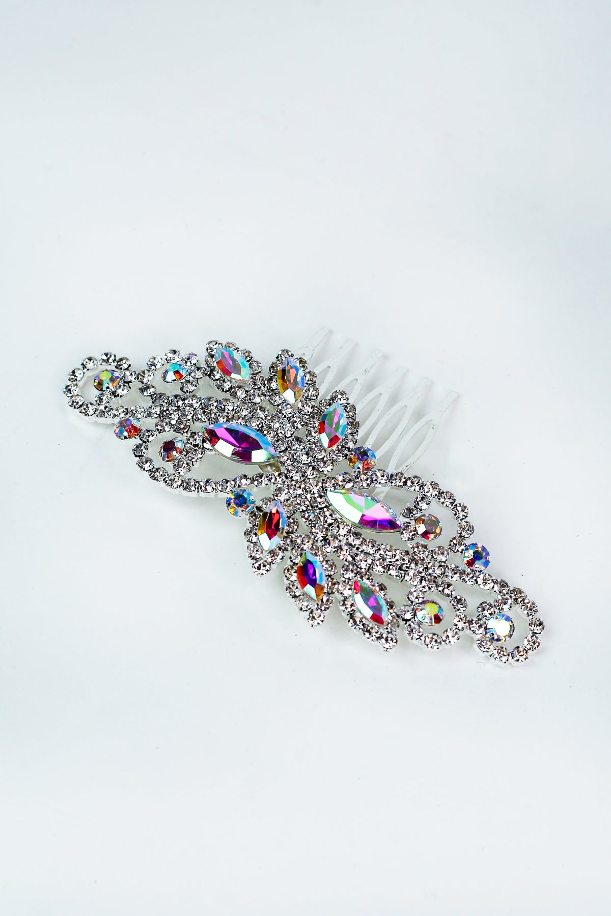 Round Marquis & Rhinestone Scroll Hair Comb - Glitz & Ears Boutique