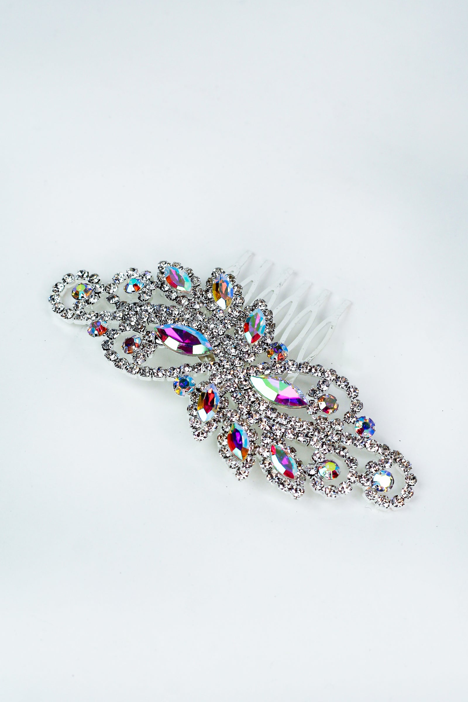 Round Marquis & Rhinestone Scroll Hair Comb - Glitz & Ears Boutique