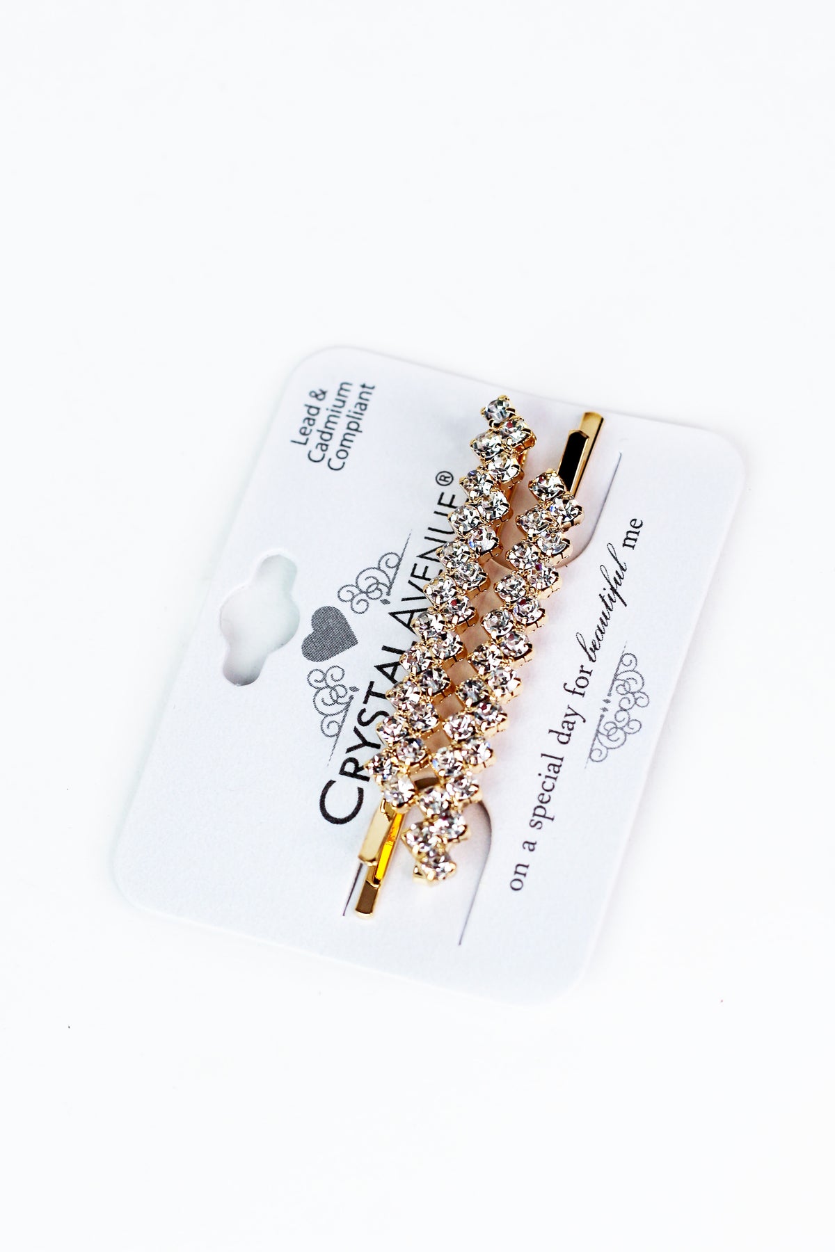 2 Row Zig Zag Rhinestone Bobby Pin Set