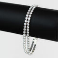 Two Separate Rows Rhinestone Tennis Bracelet