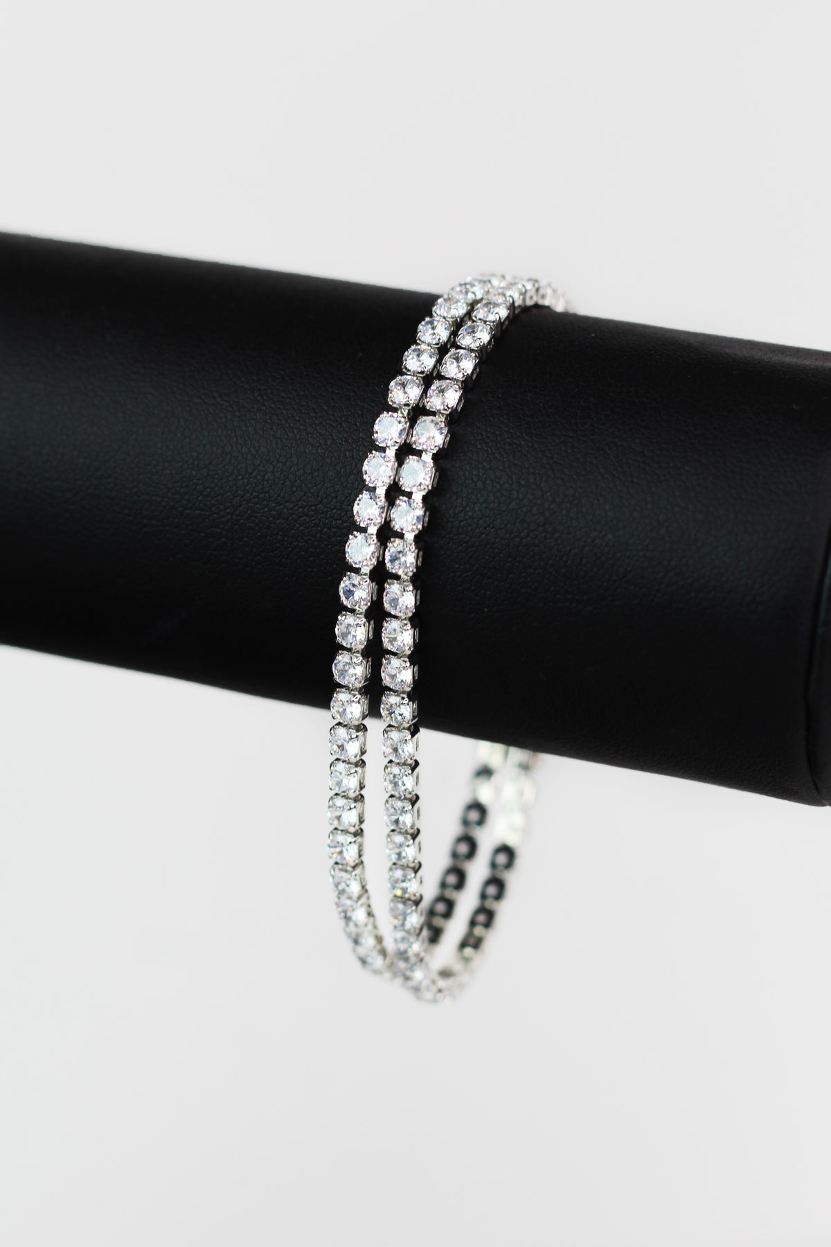 Two Separate Rows Rhinestone Tennis Bracelet