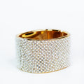 Tiny Pearls & Pave Thick Metal Cuff Bracelet