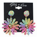 Knot & Dangling Flower Raffia Earrings