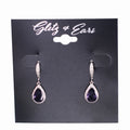 Small Pave Teardrop Stone Fish Hook Earrings