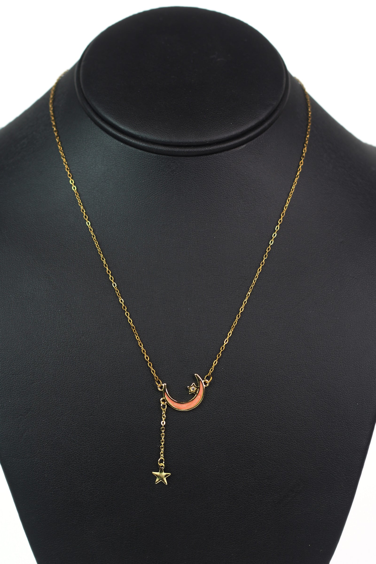 Crescent Moon & Dangling Star Dainty Chain Necklace