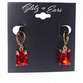 Dangling Emerald Shaped Rhinestone Earrings