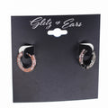 Small Hoop Earrings w/ Rhinestone Accents