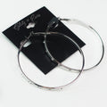 Spaced Stones Lever Back XL Hoop Earrings