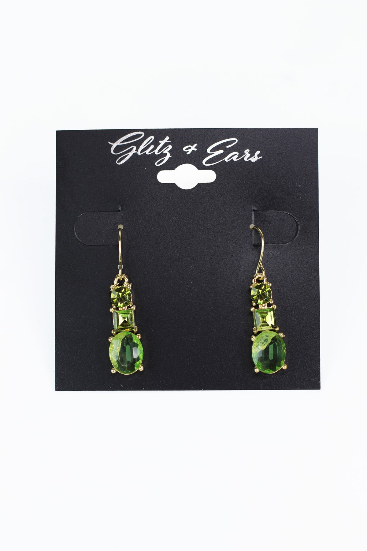 Round Square &amp; Oval Rhinestone Earrings