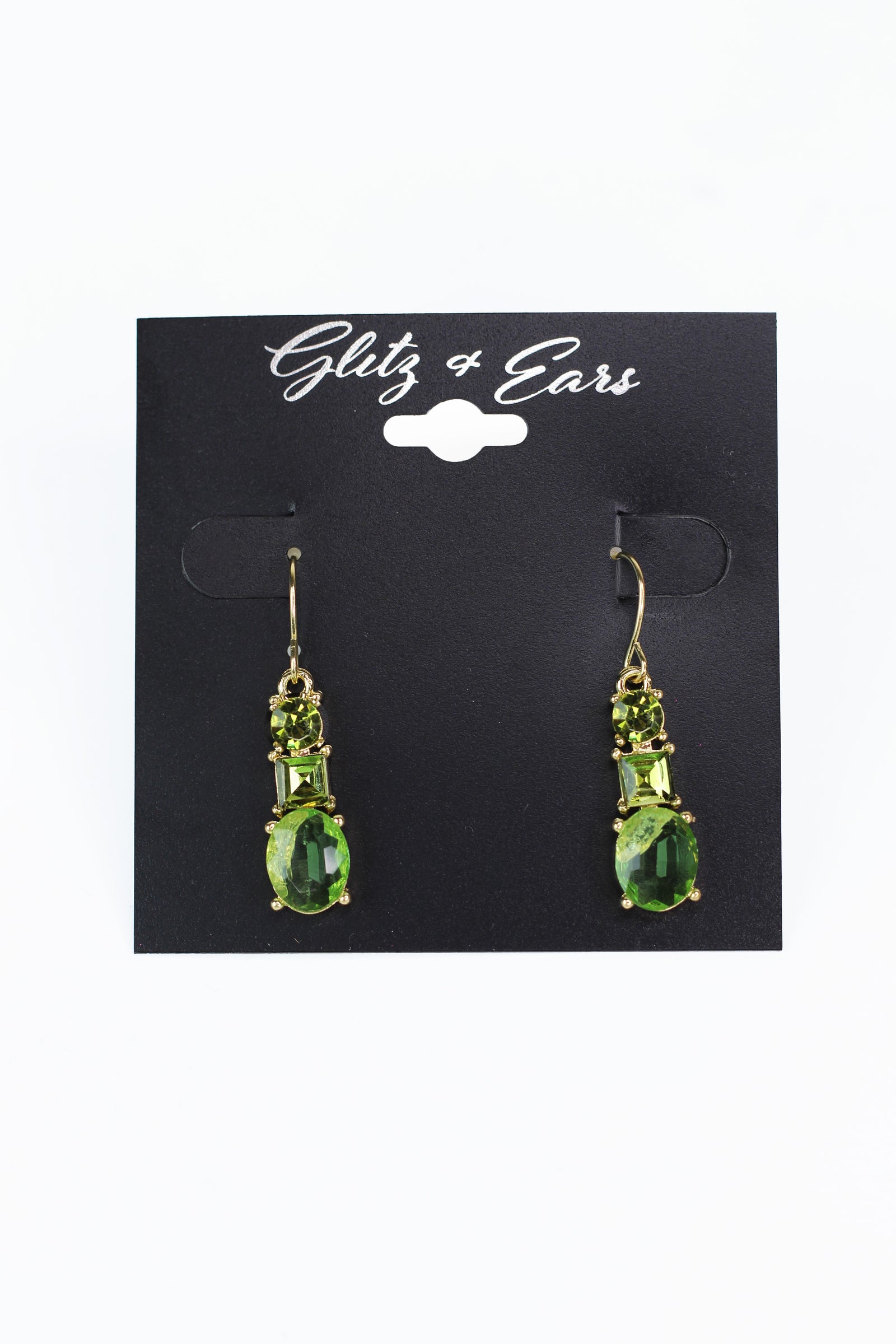 Round Square & Oval Rhinestone Earrings