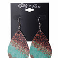 Leopard Ombre Faux Leather Teardrop Earring