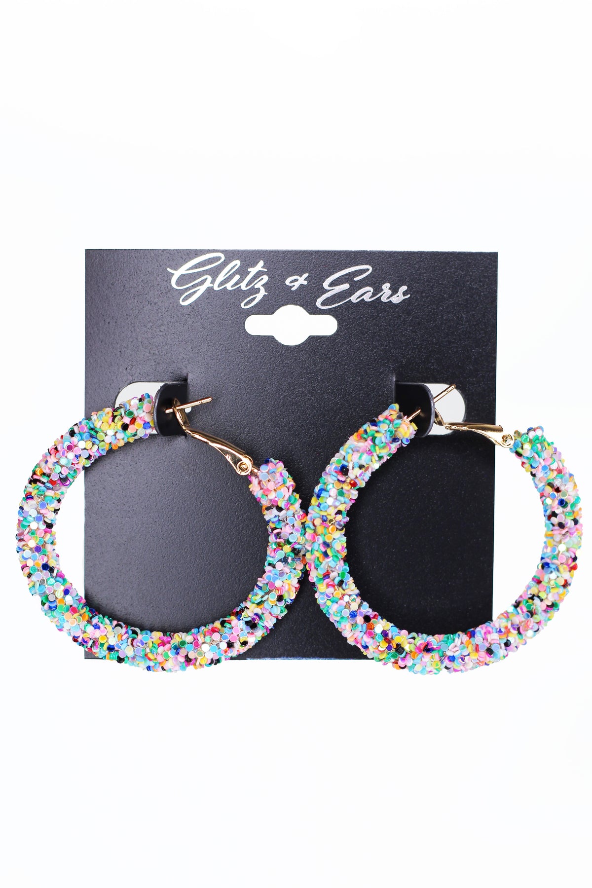 Multicolor Tiny Sequin Lever Back Hoop Earrings